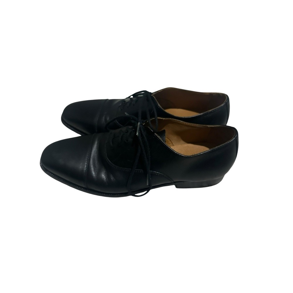 Polo Ralph Lauren Alesky Calfskin Oxford Shoes Men's 9.5D Black Italian Leather